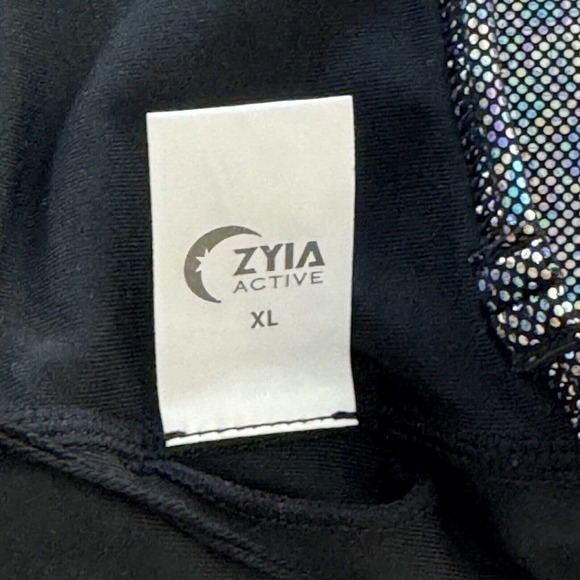 Zyia Sports Bra Women’s Holographic Disco Luxe Gunmetal Silver Racerback Size XL - Picture 5 of 8